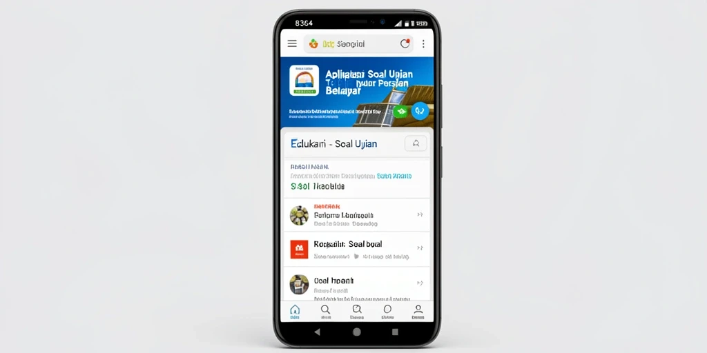 Antarmuka aplikasi 8364 untuk Soal Ujian yang interaktif.