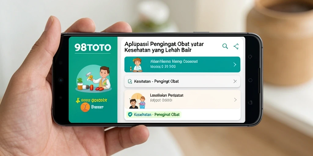 Tampilan antarmuka aplikasi 98TOTO dengan pengingat obat yang jelas.