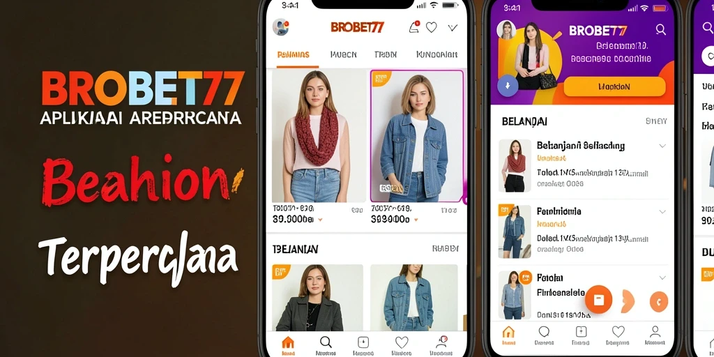Tampilan antarmuka aplikasi BROBET77 yang menarik untuk berbelanja fashion.