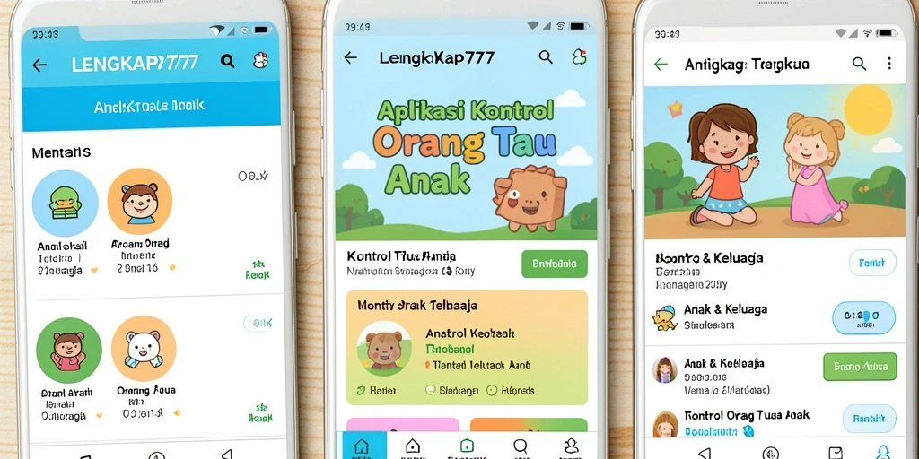 Tampilan antarmuka aplikasi LENGKAP777 yang user-friendly untuk kontrol orang tua.
