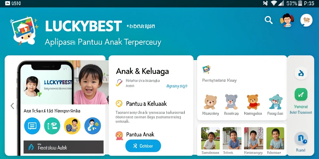 Antarmuka aplikasi LUCKYBEST untuk memantau anak secara efektif.