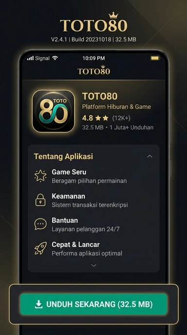 Tampilan halaman APK toto80